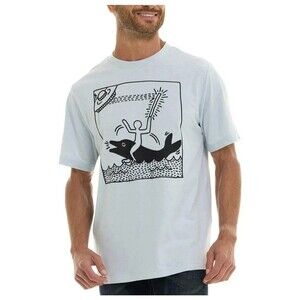 Size L Keith Haring Men's T-Shirt "Man on Dolphin" Short Sleeve Graphic Tee NEW